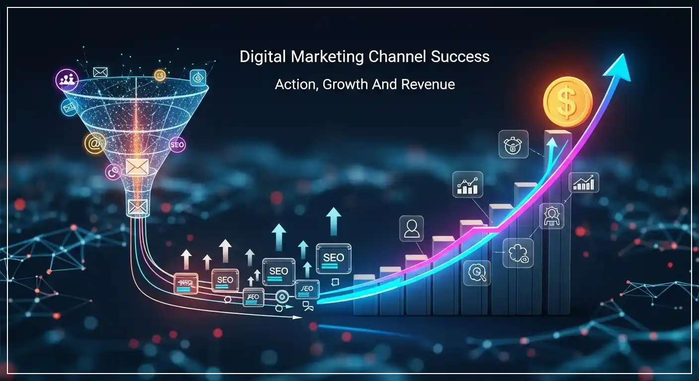 <img src="digital_marketing_channel_success_action_growth.webp" alt="디지털 마케팅 채널 운영 성공은 실행 가능한 행동으로 이어져 즉각적인 수익과 성장을 만들어내는 과정임을 표현한 이미지 입니다">