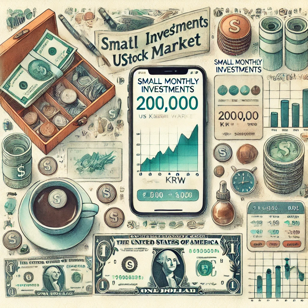 An image illustrating small monthly investments in US stock market