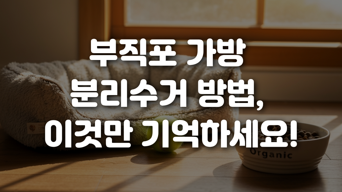 부직포 가방 분리수거 방법 이것만 기억하세요