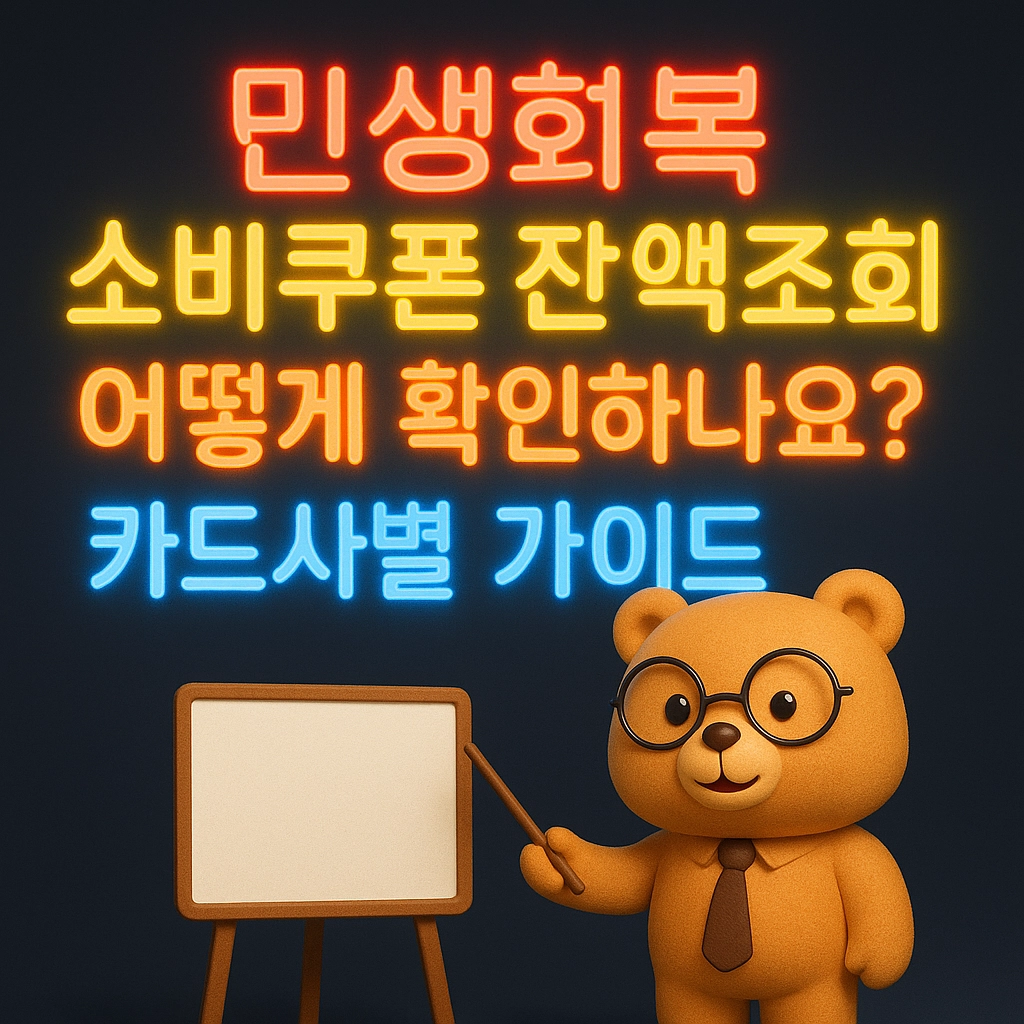 민생회복 소비쿠폰 잔액조회 어떻게 확인하나요 카드사별 가이드
