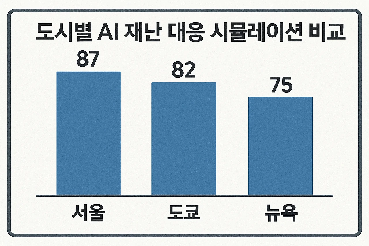 도시별 AI 재난 대응 시뮬레이션 비교 (서울&middot;도쿄&middot;뉴욕) 관련 이미지