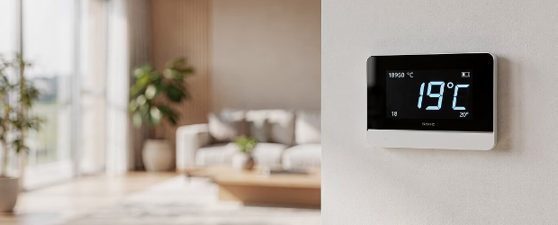 18-20도를 표시하는 온도조절기 디스플레이