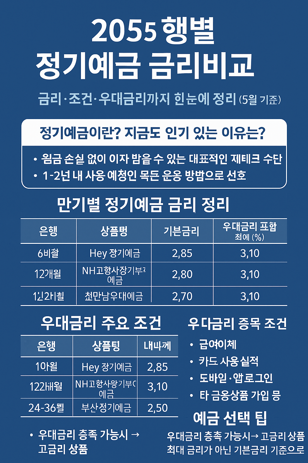 2025 정기예금 금리비교