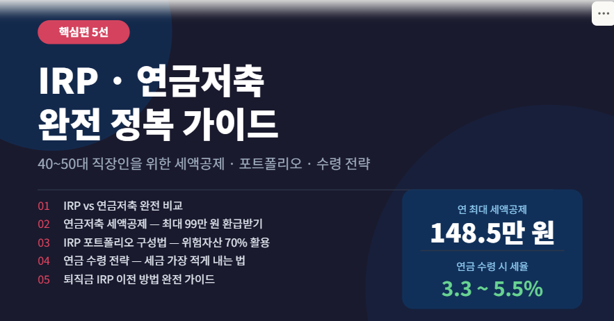 IRP vs 연금저축 완전 비교 인포그라피