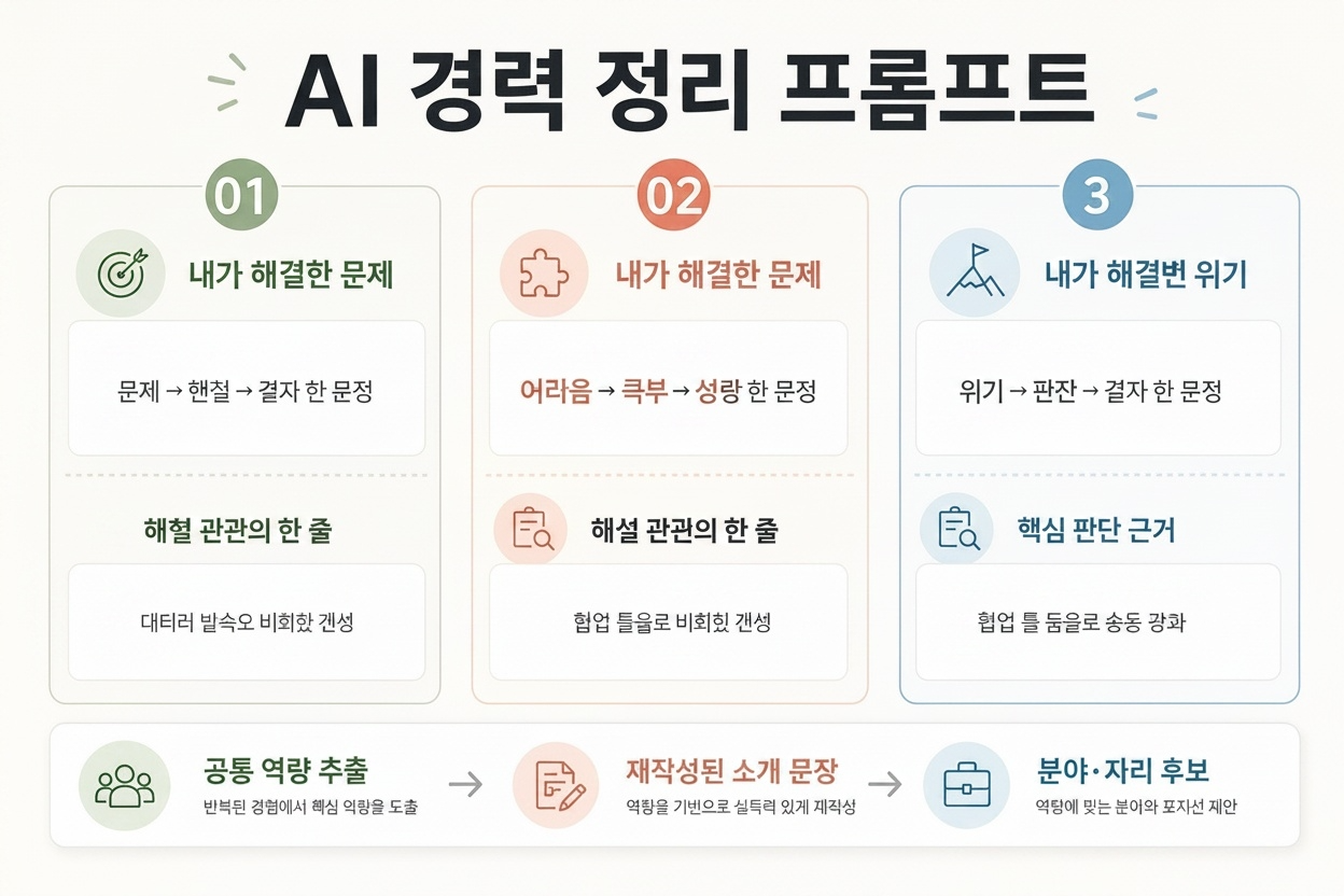퇴직 후 자기소개를 위한 기존 질문과 재설계 질문 비교표