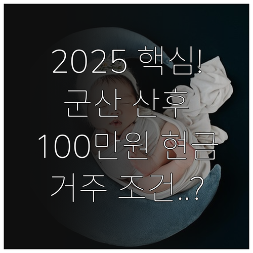 핵심 요약 2025 군산 산후 조리 ..