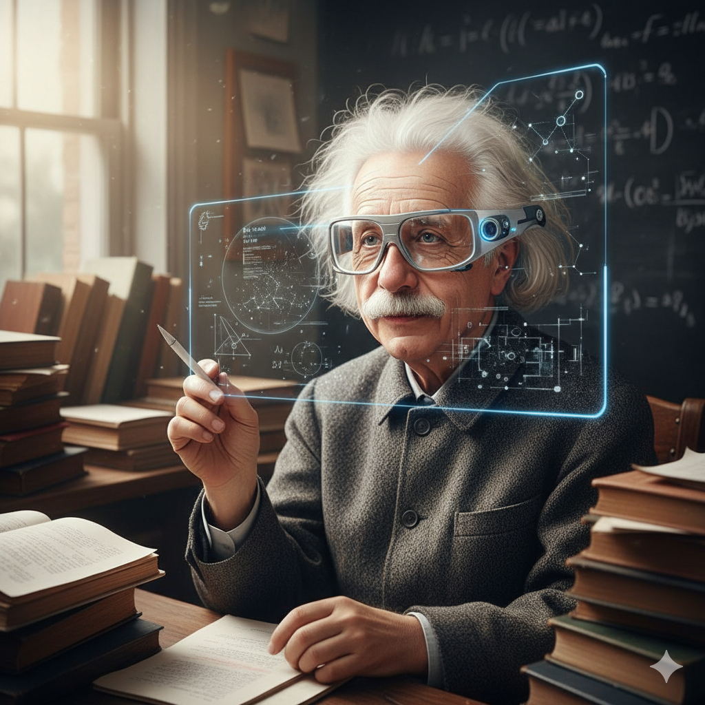 스마트글래스를 사용하는 아인슈타인