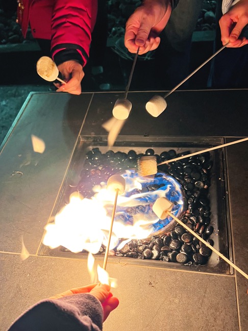 Marshmallow roasting at Great Wolf Lodge Niagara Falls