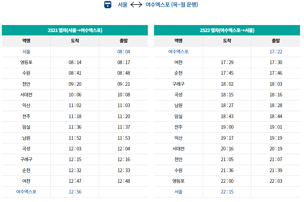 남도해양열차 예매하기