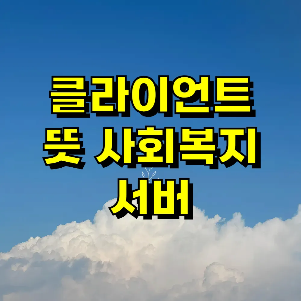 클라이언트 뜻 사회복지 서버