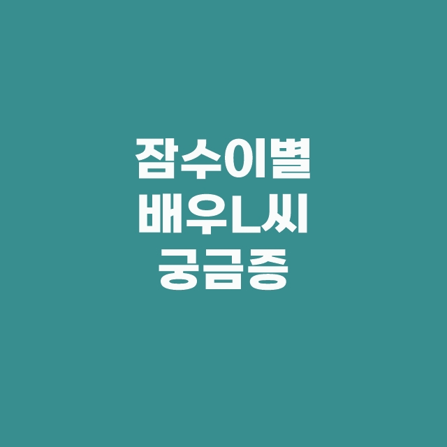 잠수이별 뜻 연예인 배우 L씨 심리 네이트판 원본 + 추가글