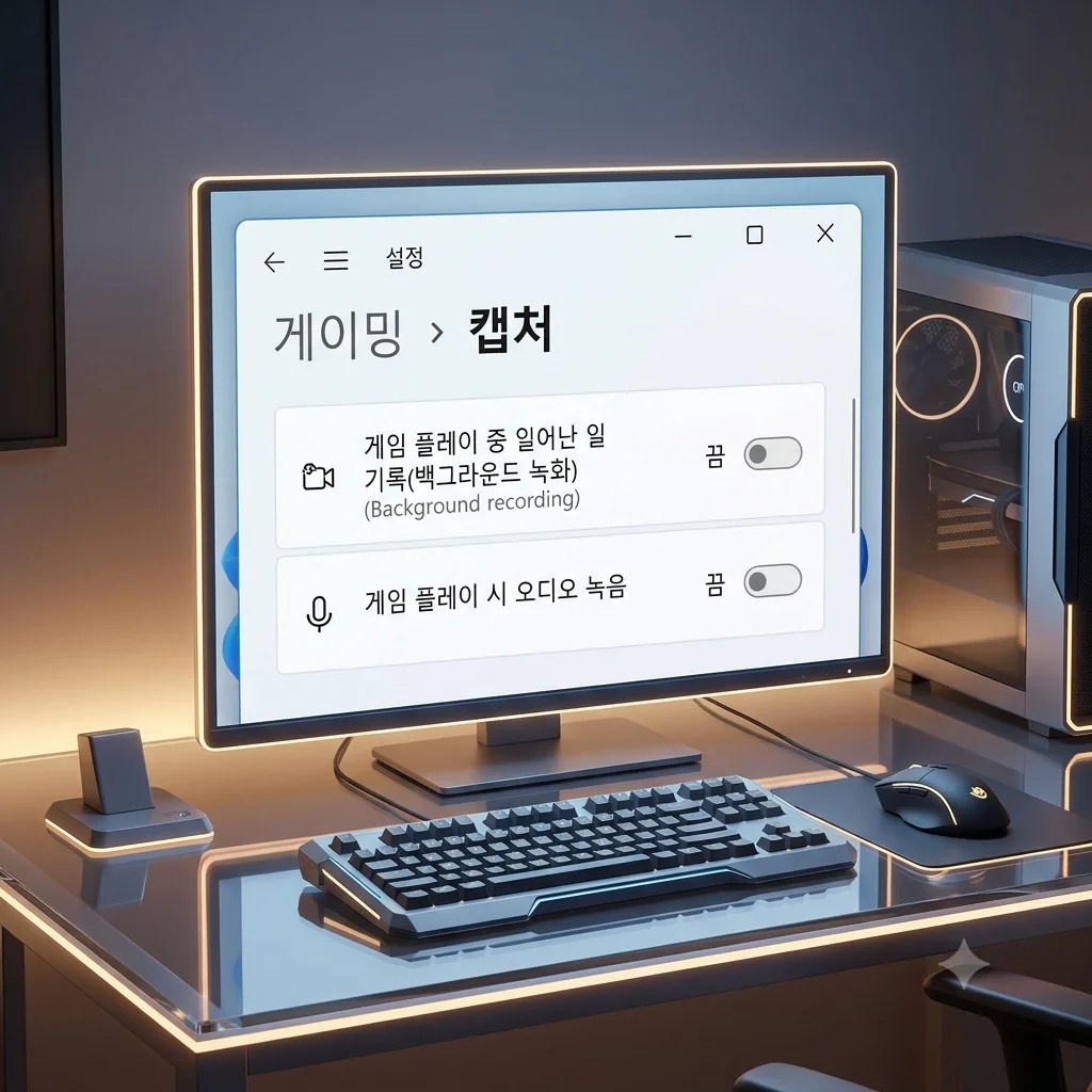 윈도우 11 캡처 및 백그라운드 녹화 끄기 게임 프레임 드랍 해결