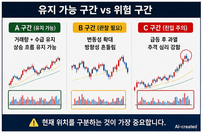 두산로보틱스 주가 전망 기준으로 유지 가능 구간과 위험 구간을 비교하는 이미지