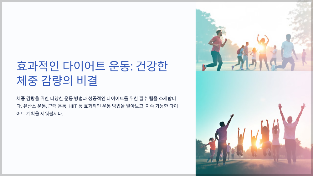 다이어트 운동 효과적인 방법
