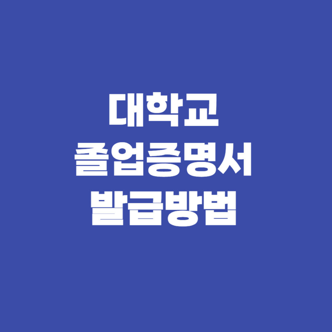 대학교 졸업증명서 온라인 발급방법