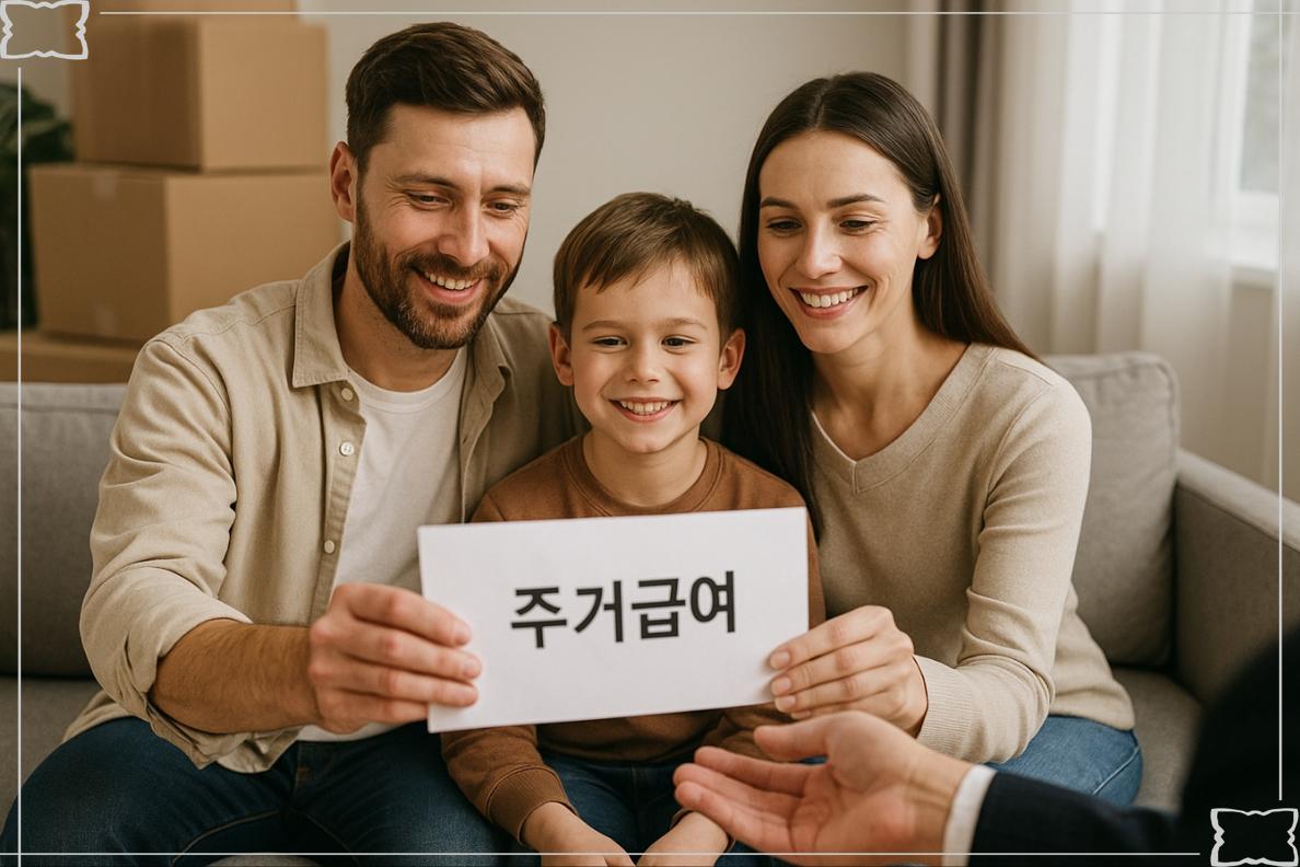 주거급여로 행복해하는 가족