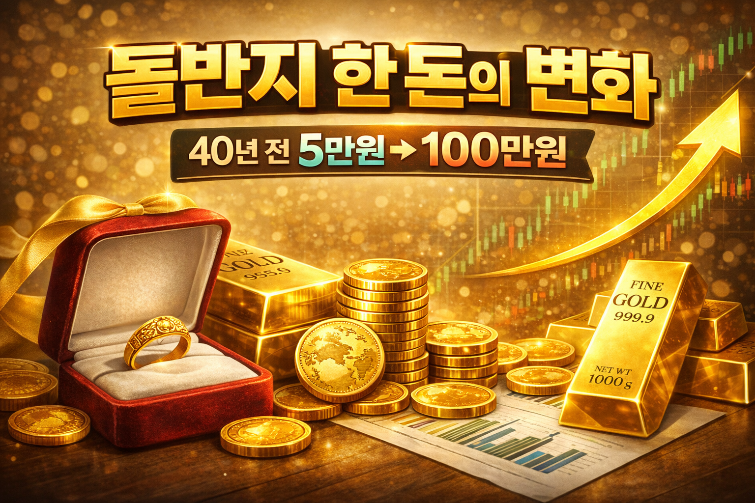 돌반지 한 돈 가격 변화 40년 전 5만원에서 100만원 금 투자 이야기