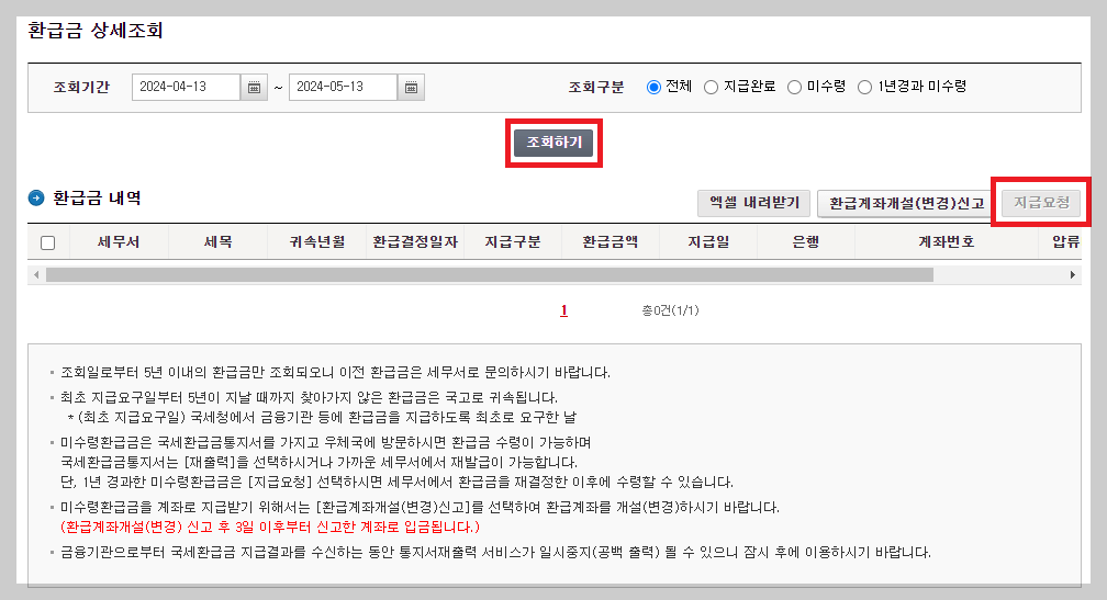 종합소득세 환급방법, 환급일