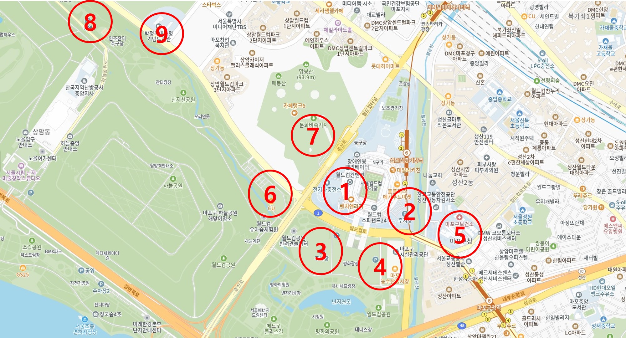 상암 월드컵경기장 최신 주차 정보