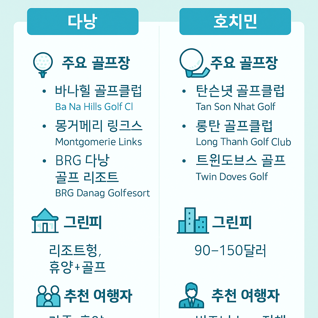 베트남 골프장 비교