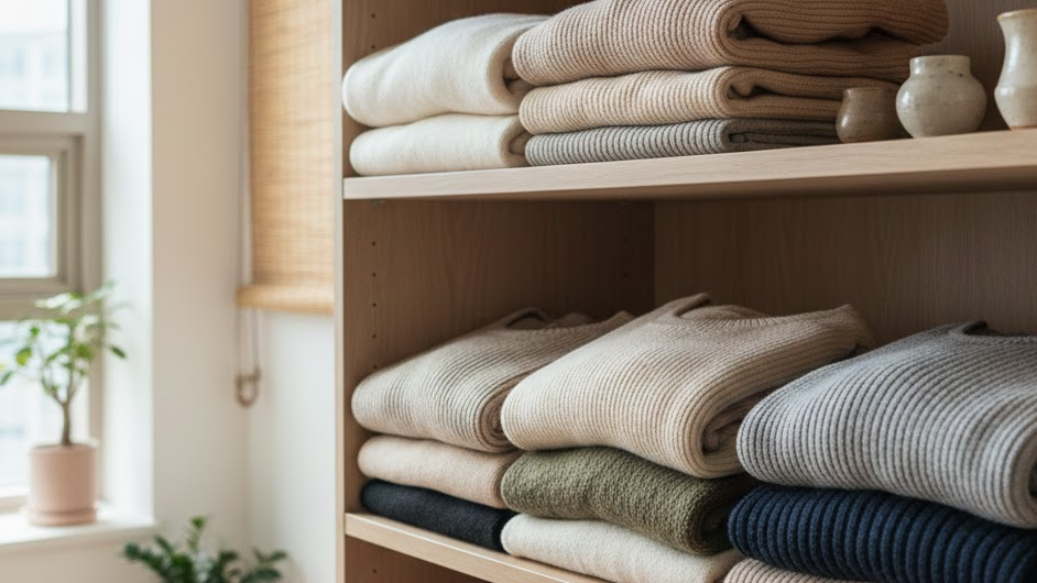 잘 보관되어 있는 니트