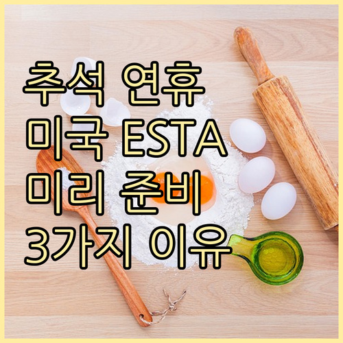 추석 연휴 미국 ESTA, 미리 준비..