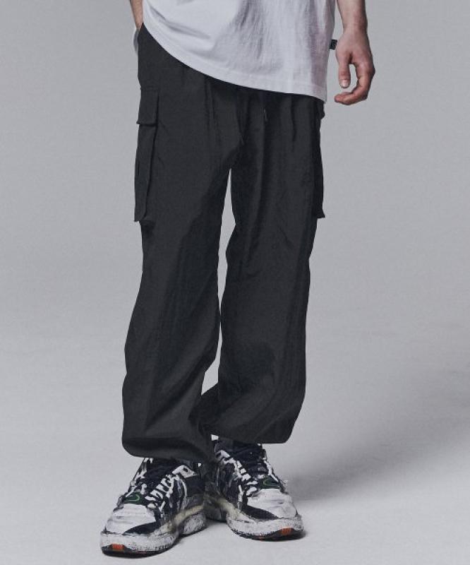 낫포너드 Nylon Cargo Wide Pants - PT042BK