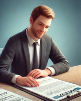 신문을 읽고 있는 남자