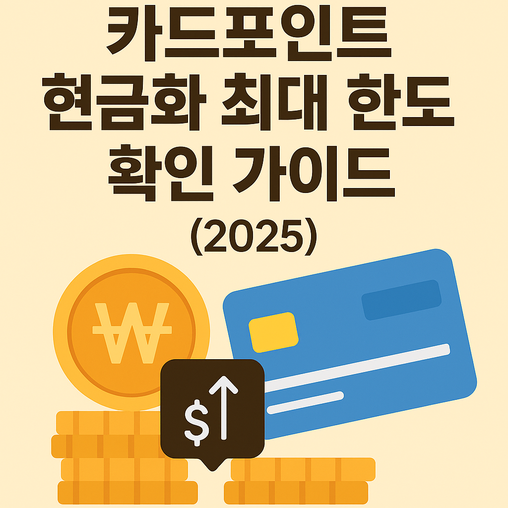 카드포인트 현금화 최대 한도 확인 가이드 (2025)
