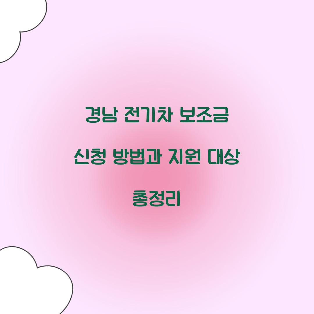 경남 전기차 보조금