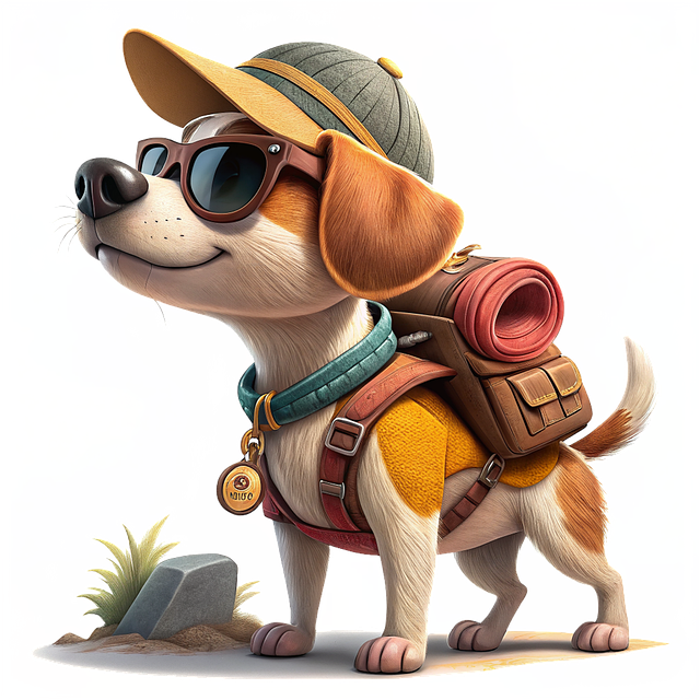 강아지와 여행하는 그림