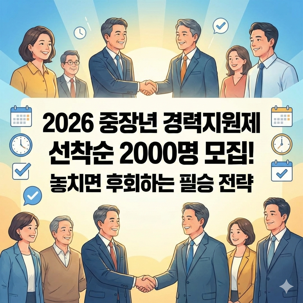 2026년 중장년 경력지원제 선착순 2000명 모집 일정과 광속 마감 대비 전략