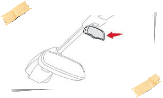 그랜드 C4 피카소 룸미러 위쪽에 장착된 차일드 모니터링용 보조 미러