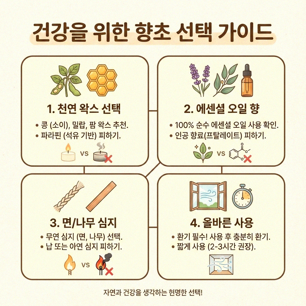 침실에서 향초를 안전하게 사용하는 꿀팁