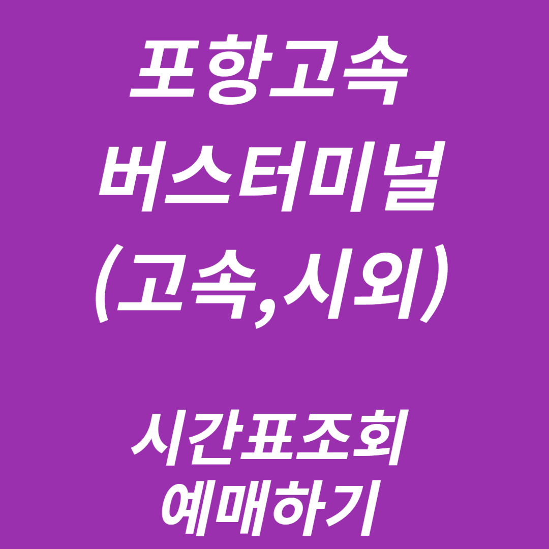 포항고속버스터미널 시간표조회, 예매