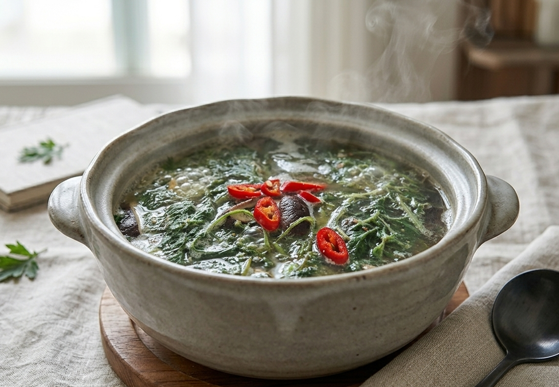 쑥 된장국 베타카로틴 흡수율 높이는 들깨가루 팁