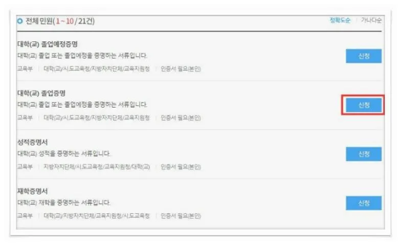 대학교 졸업증명서