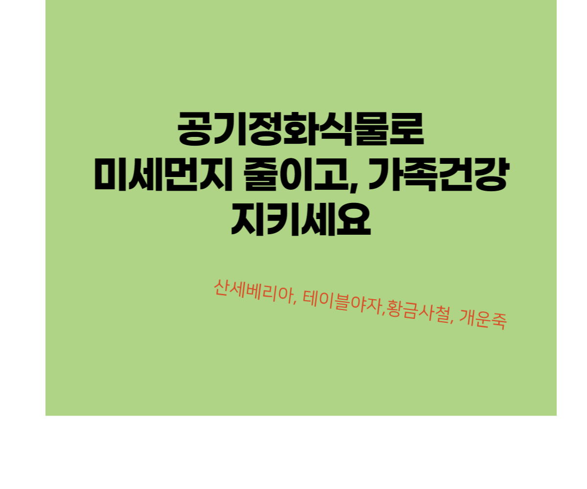공기정화식물로 집안 미세먼지 줄이기