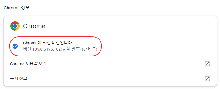 크롬(Chrome) 브라우저 - 버전 정보 확인하기