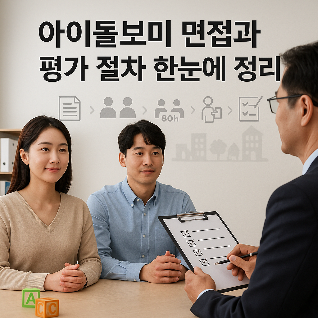 아이돌보미 면접과 평가 절차 한눈에 정리