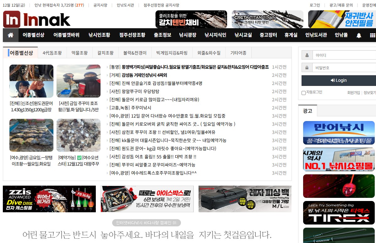 인터넷바다낚시 조황정보 바로가기|전국 바다낚시 실시간 조황 한눈에 보기 관련 사진