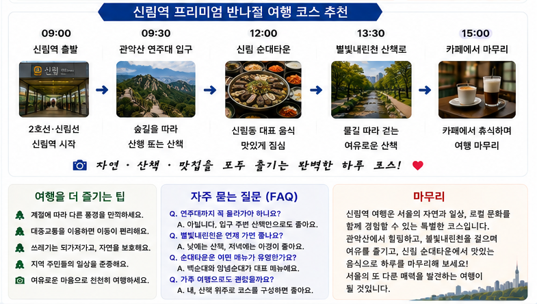 신림역 반나절 여행 코스