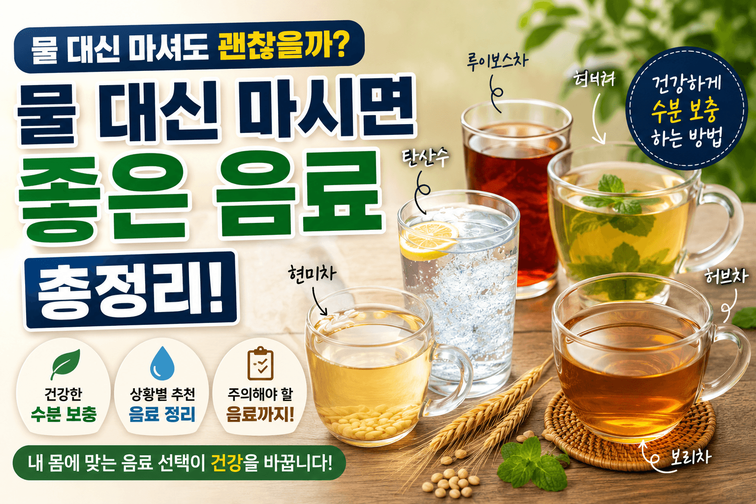 하루 물 마시기 힘들다면? 대신 마시기 좋은 음료 추천 BEST