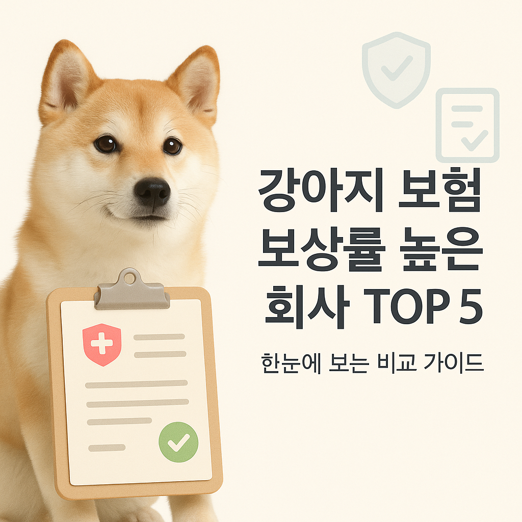 강아지 보험 보상률 높은 회사 TOP 5