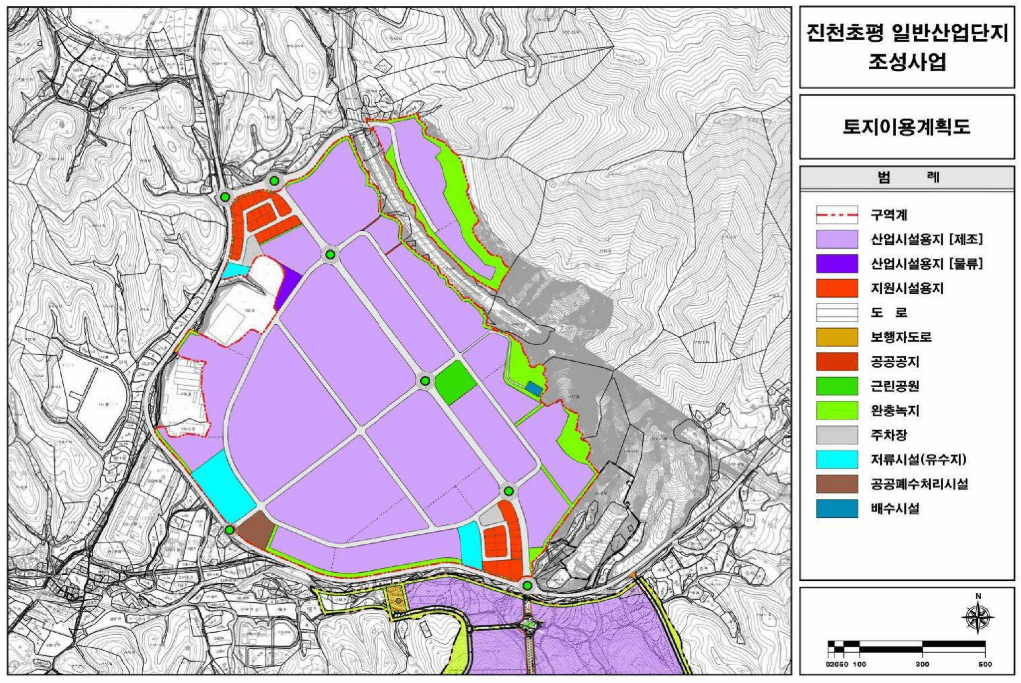 충북 진천초평산업단지 토지이용계획도
