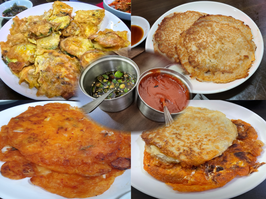 모둠전,-감자전과-김치전,-그리고-특제-간장과-고추장