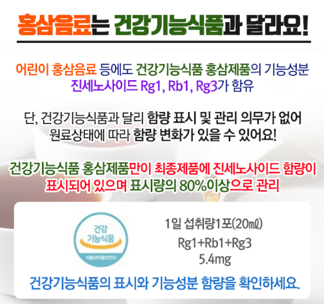 홍삼음료의 문제점과 건강기능식품