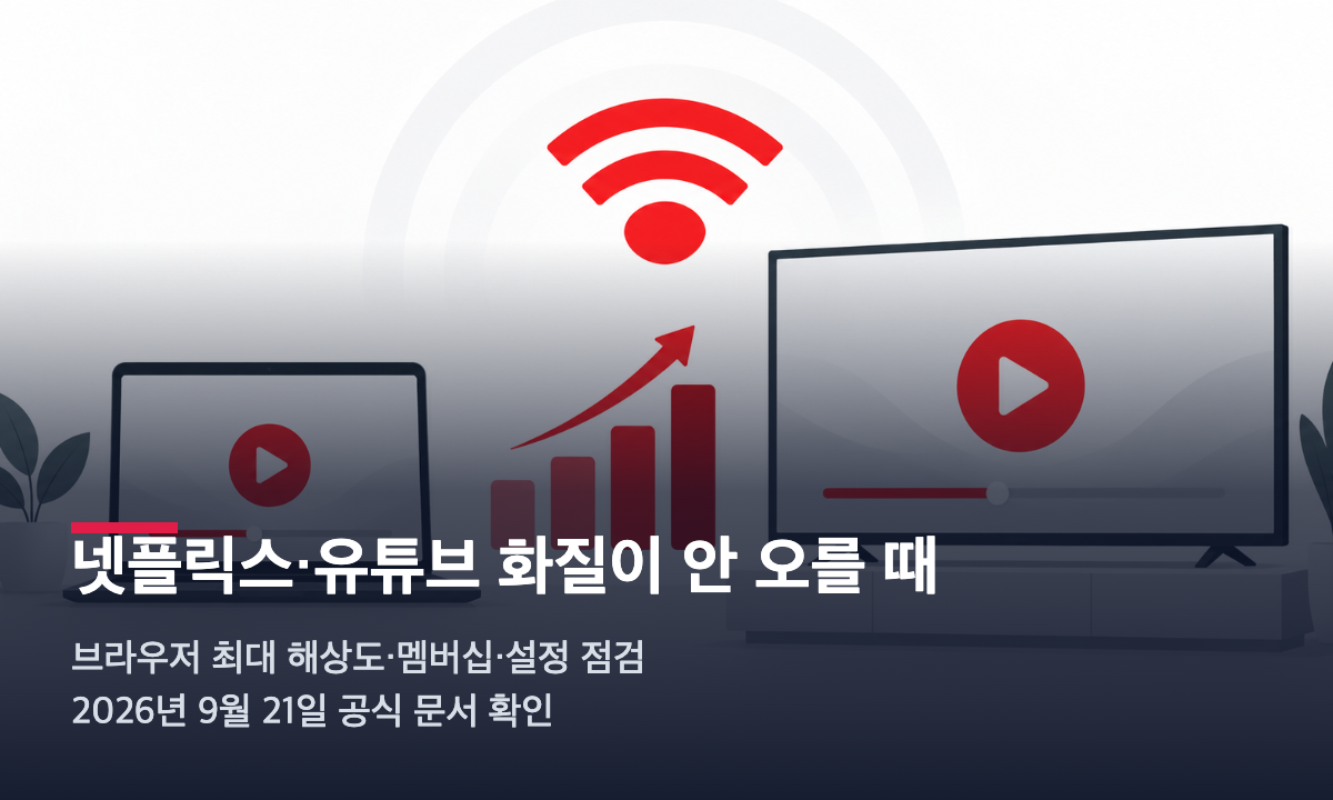 넷플릭스 유튜브 화질 설정과 브라우저 최대 해상도 점검 대표 이미지