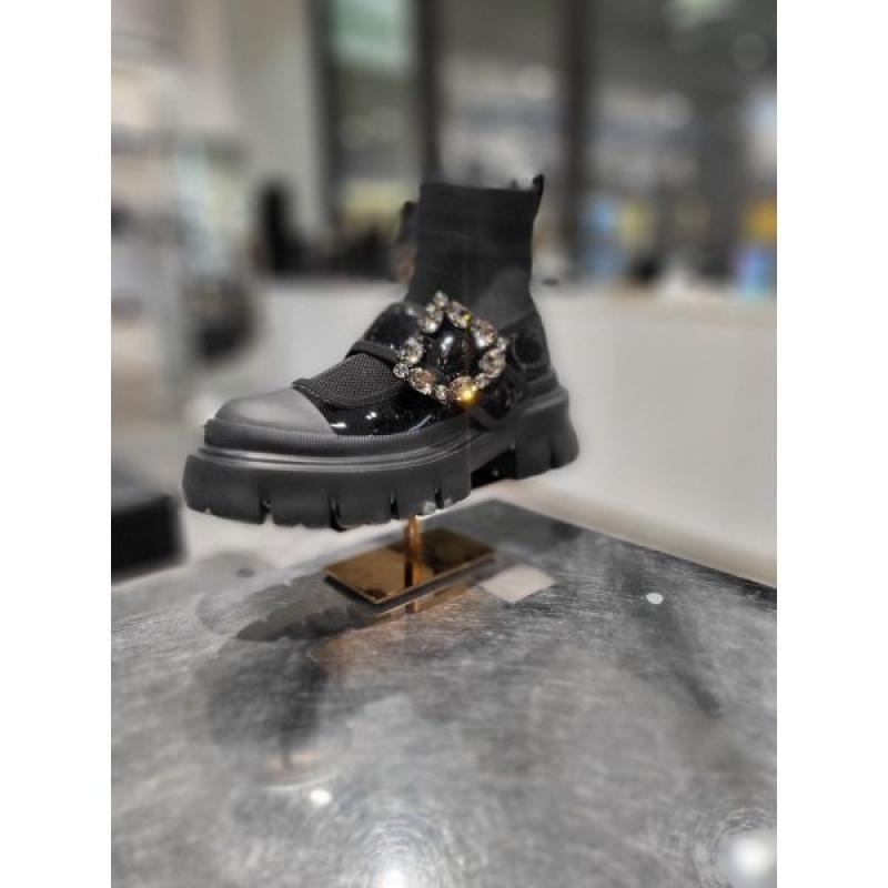 슈콤마보니 폴리곤 메리제인 니트 스니커즈 DG4DS23008BLK