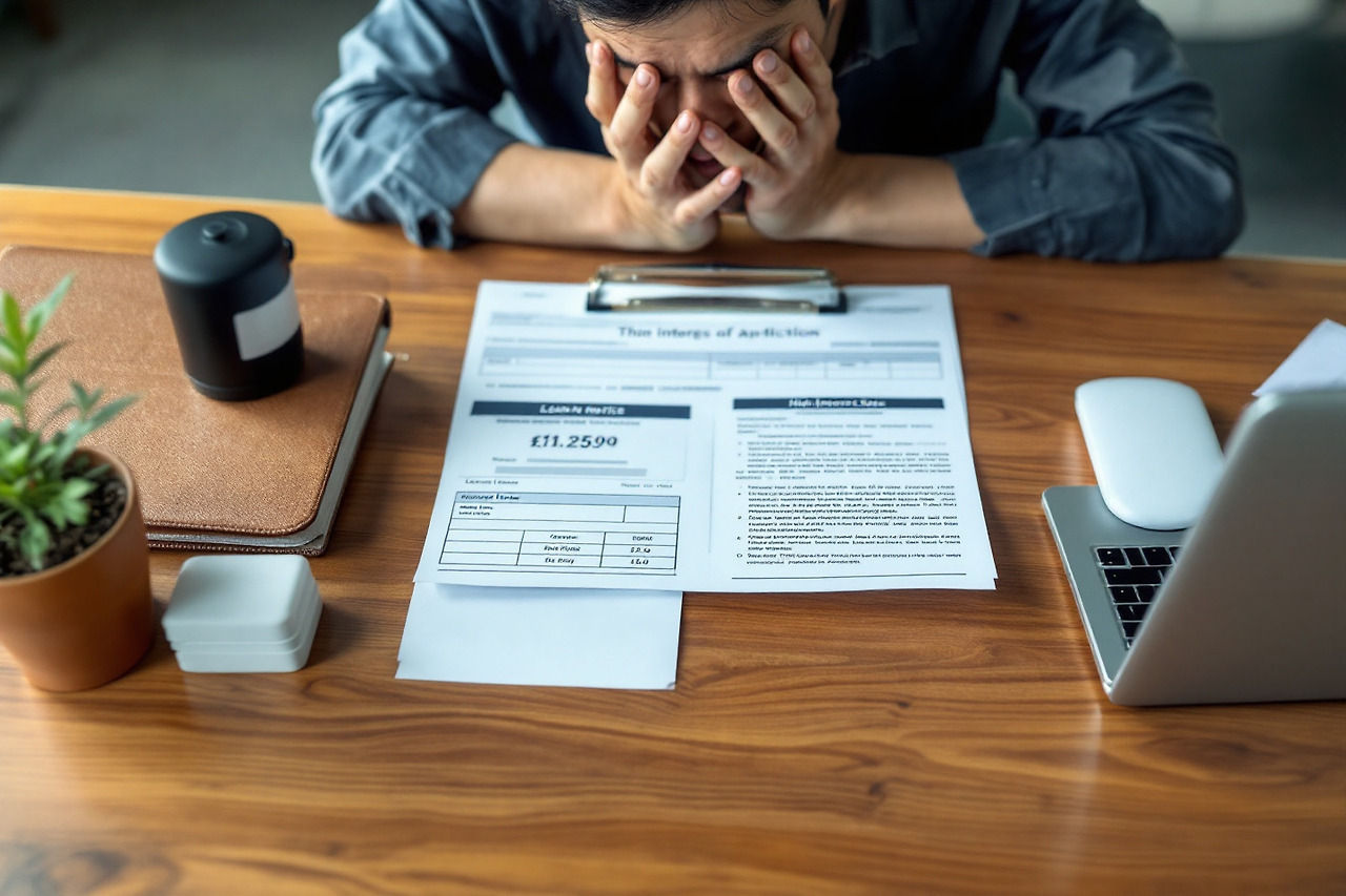 낮은 신용등급으로 괴로워 하는 모습